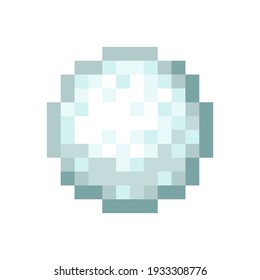 Pixel Art Of A Snowball. Isolated Vector File.