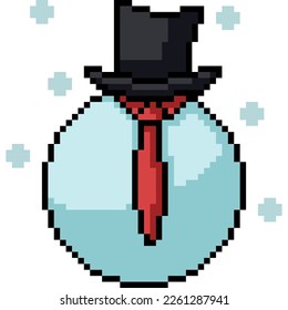 pixel art of snowball tophat necktie
