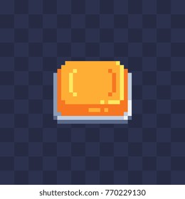 Pixel art soap icon. Yellow color. 8-bit. Isolated abstract vector illustration.