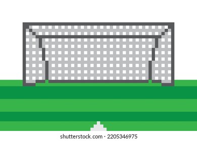 Campo de gol de fútbol de arte de Pixel