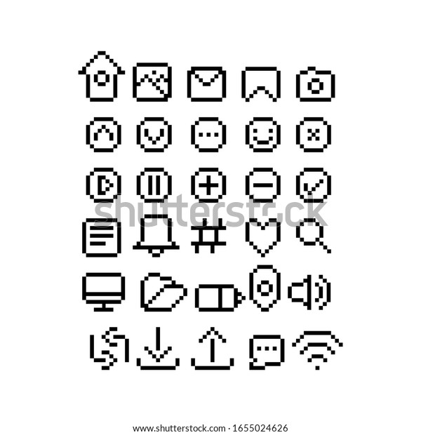 Pixel Art Social Media Interface Design Stock Vector (Royalty Free ...