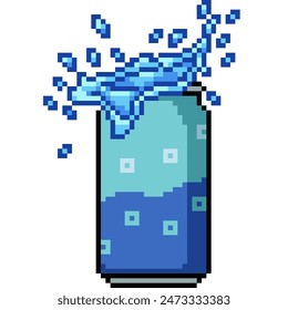 pixel art of soda can open isolated background