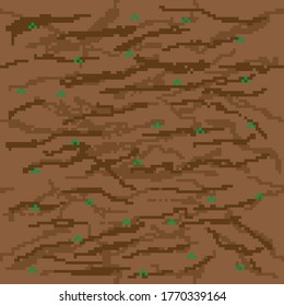 Pixel art soil texture. Vector picture.