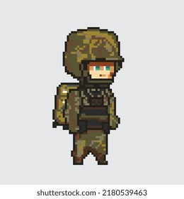 Pixel art, soldier character, Soldier icons pixel art