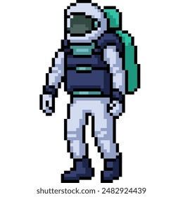 pixel art of space astronaut suit isolated background