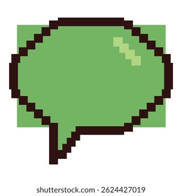Pixel art speech bubble is conveying a message, indicating communication