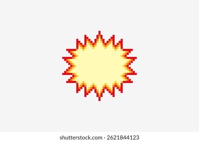 Pixel arte fala bolha, explosão, quadrinho boom elemento. Ilustração vetorial em plano de fundo isolado.
