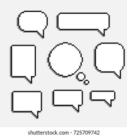 pixel art speech cloud vector dialogue text box window