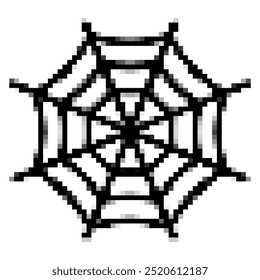 pixel art spider web icon vector on white background