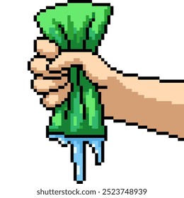 Pixel-Kunst des Schwamms Wasserdruck einzeln auf Hintergrund