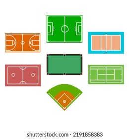 Pixel Art Sports Field Football Billiards Stock Vector (Royalty Free ...