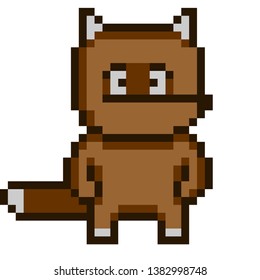 Pixel Art Squirrel full body