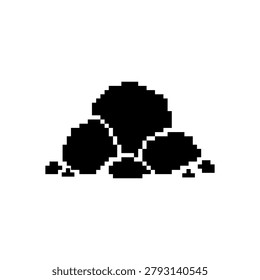 Pixel art stacked boulders icon