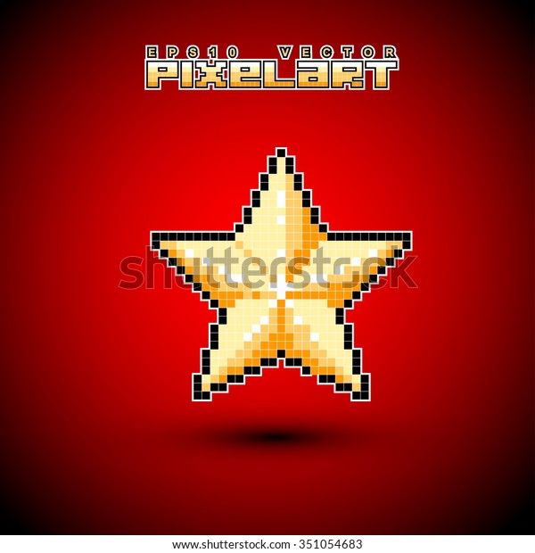 Pixel Art Star Stock Vector Royalty Free 351054683 Shutterstock