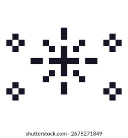 Pixel Art Star. 8 Bit funkelt. Feuerwerkssymbol im Retro-90er-Stil. Vintage-Party-Element einzeln. Vektorgrafik.