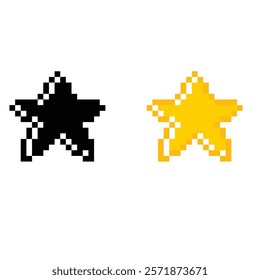 Pixel art star icon vector 8 bit company logo template 