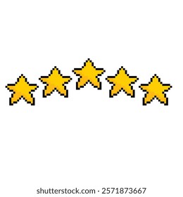 Pixel art star rate icon vector 8 bit company logo template 