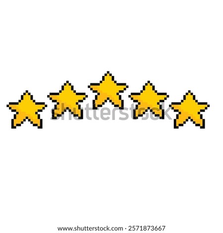 Pixel art star rate icon vector 8 bit company logo template 