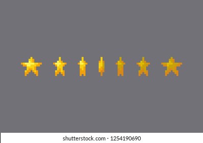 Pixel art star sign animation. Vector illustration.