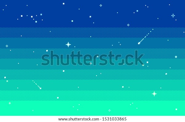夕方の画素芸術の星空 星空のシームレスな背景 ベクターイラスト のベクター画像素材 ロイヤリティフリー