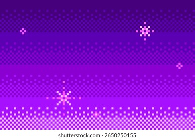 Pixel art starry sky background. Abstract vector illustration in retro videogame style. Dither gradient texture.