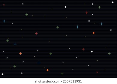 Pixel art of stars set. Star, glitter, sparkles. Pixelated starry sky signs. Space shining object collection. Video Game icons. 8 bit retro style vector illustration.