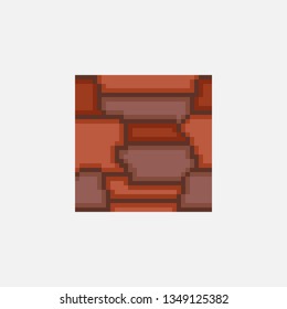 Pixel art stone texture for game platforms.
Vector illustration. 8 - bit sprite.