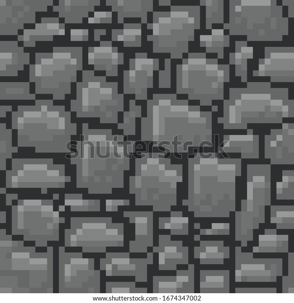 Pixel Art Stones Seamless Texture Stock Vector (Royalty Free) 1674347002