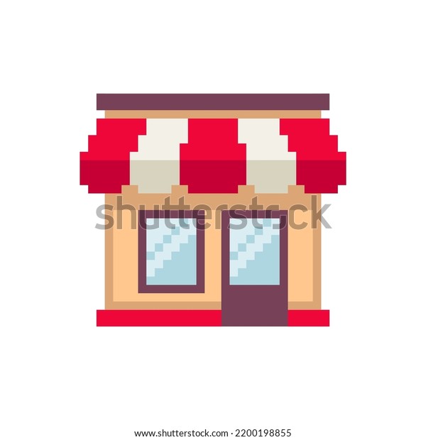 Pixel Art Store Icon 8bit Retro Stock Vector (Royalty Free) 2200198855 ...