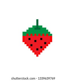 pixel art strawberry