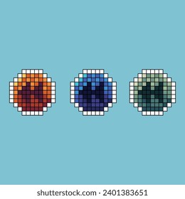 Pixel art stroke sets of back button icon with variation color item asset. back button icon on pixelated style. 8bits perfect for game asset or design asset element for your game design asset