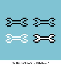 Pixel art stroke sets icon of wrench variation color. wrench tools icon on pixelated style. 8bits perfect for game asset or design asset element for your game design. Simple pixel art icon asset.
