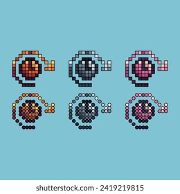 Pixel art stroke sets icon of redo time variation color. watch clock icon on pixelated style. 8bits perfect for game asset or design asset element for your game design. Simple pixel art icon asset.