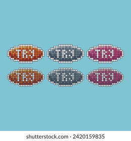 Pixel art stroke sets icon of try button variation color. Try again icon on pixelated style. 8bits perfect for game asset or design asset element for your game design. Simple pixel art icon asset.