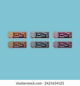 Pixel art stroke sets icon of wood log icon logo variation color.Wooden log icon on pixelated style. 8bits Illustration, perfect for design asset element your game ui. Simple pixel art icon asset
