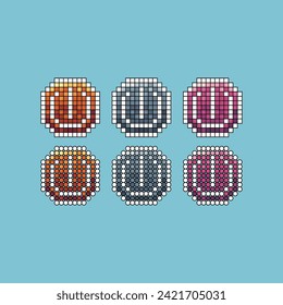 Pixelart-Strich setzt Symbol für die Ausschaltung der Zeichenvariante Farbe.Technologie deaktivieren Symbol auf pixeliertem Stil. 8bits Illustration, perfekt für Design Asset Element Ihr Spiel. Pixelflachdesign