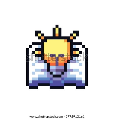 Pixel Art Study Icon Book and Lamp Education Learning 8 Bit