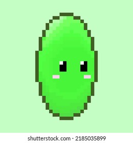 pixel art style 18 bit slime jump vector