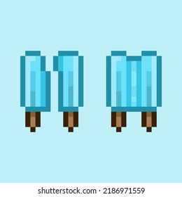 pixel art style, 18 bit style double ice stick vector