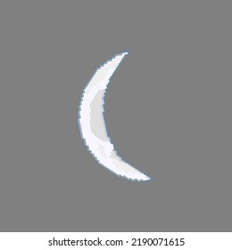 pixel art style, 18 bit style Crescent moon vector
