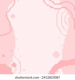 Pixel Art Style Abstract Flat Curved Pink Frame Backgorund Template