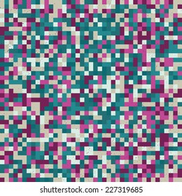 A pixel art style background with a grunge texture