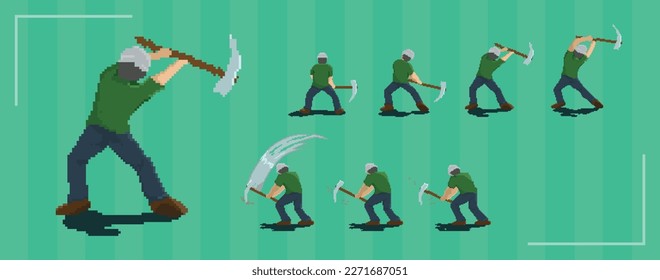 Pixel Art style Character Animation Sprite sheet frame by frame