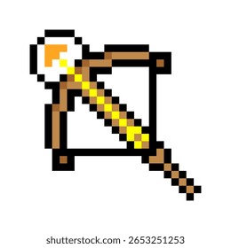  Pixel art style crossbow. Isolated on white background.