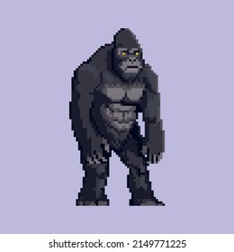 pixel art style gorilla character