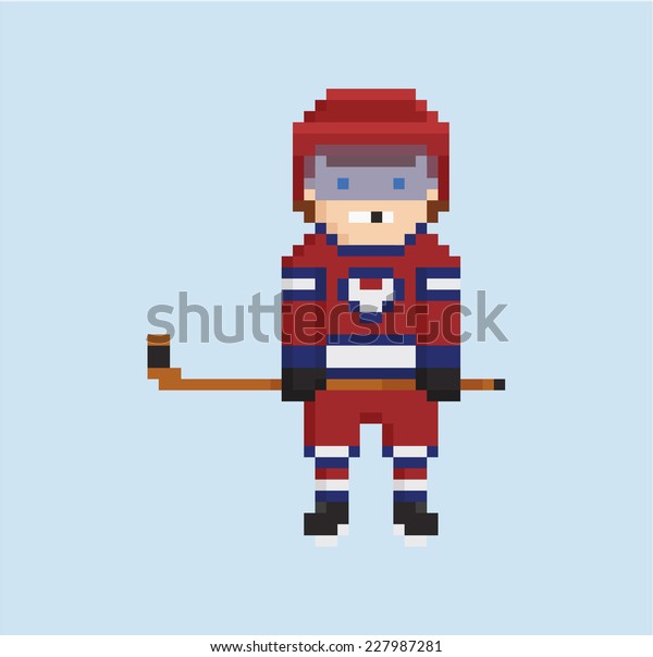 Pixel Art Style Illustration Shows Hockey Stock Vector (Royalty Free ...