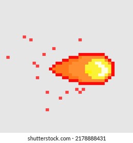 Pixel Art Style, Old Videogames Style, Retro Style 18 Bit Fireball