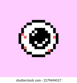 pixel art style, old videogames style, retro style 18 bit big eyeball vector