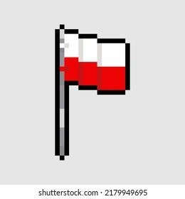 pixel art style, old videogames style, retro style 18 bit Poland flag vector