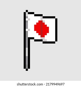 pixel art style, old videogames style, retro style 18 bit Japan flag vector